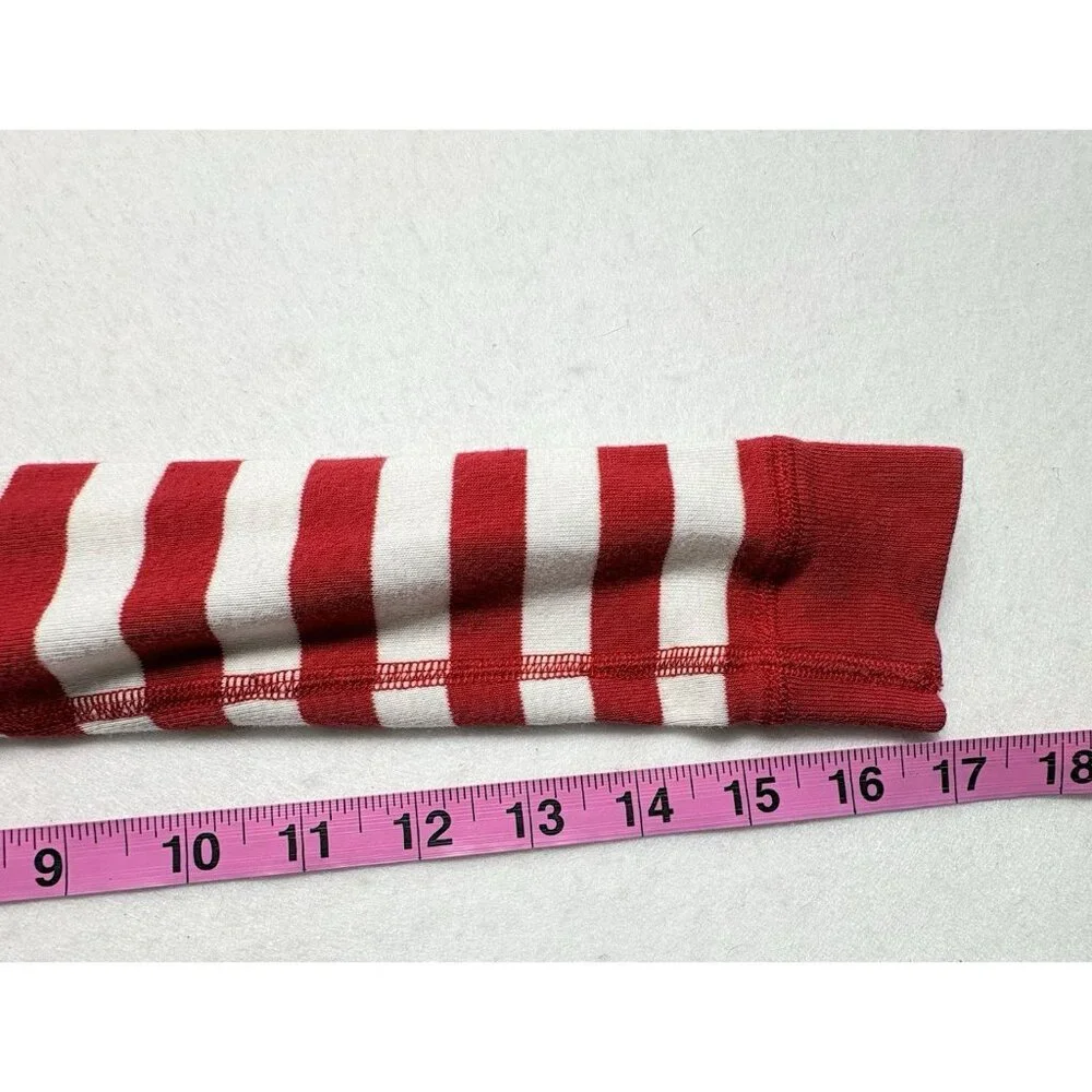 HANNA ANDERSON Girls Stripe‎ Long Sleeve Pullover Shirt Sz 10 Red White 28-11